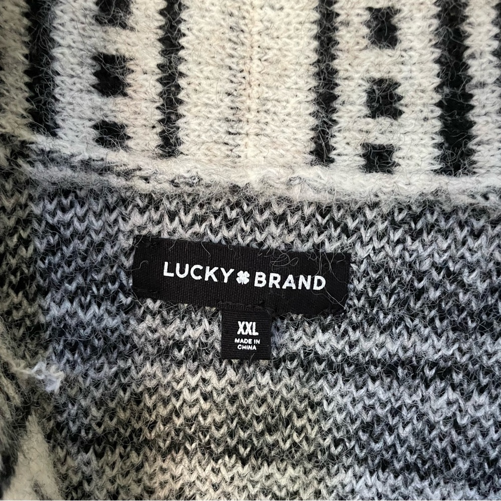 NWT Lucky Brand Wool Blend Fair Isle Shawl Collar Cardigan XXL $149 - Picture 4 of 7
